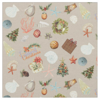 Tela Navidades tropicales acuarela Ditsy