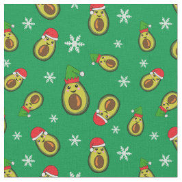 Tela Navidades tropicales aguacates y copos de nieve