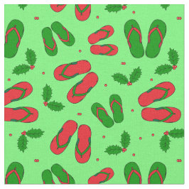 Tela Navidades tropicales Beach Flip Flops y Holly