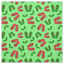 Tela Navidades tropicales Beach Flip Flops y Holly