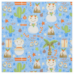 Tela navidades tropicales july snowman cactus vacacione