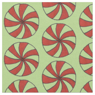Tela Navidades verdes rojos Peppermint Mint Candy Sweet