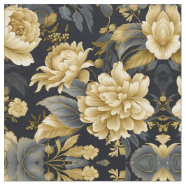 Tela Navy Blue and Gold Modern Boho Seamless Pattern Fa