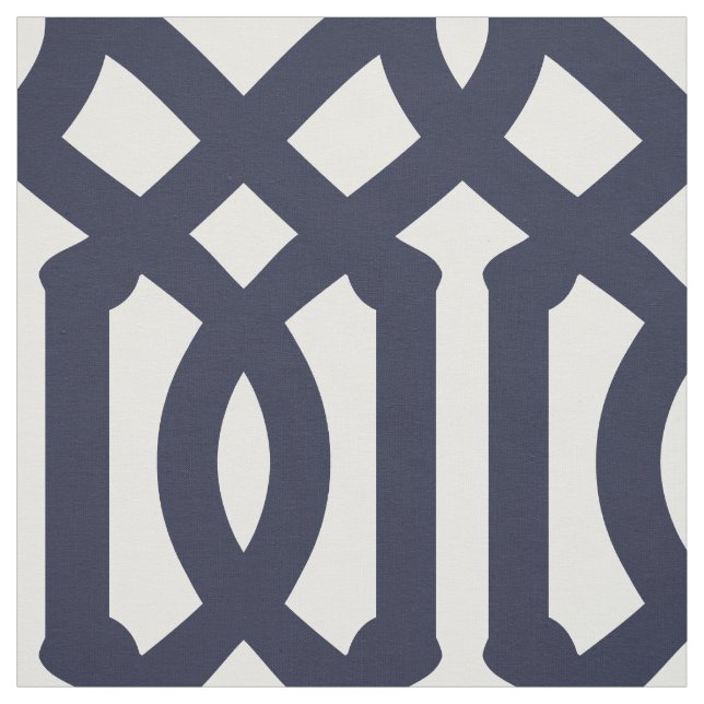 Tela Navy Blue Trellis a gran escala (Retal)