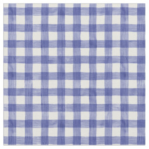 Tela Navy Watercolor Gingham Fabric