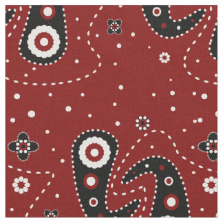 Tela negra roja de Paisley occidental