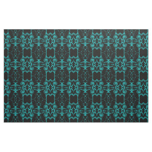 Tela negra turquesa, textil colorido para la casa