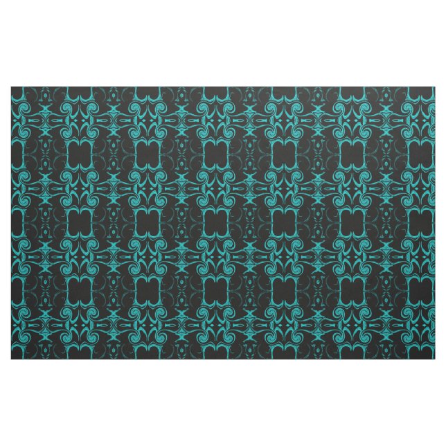 Tela negra turquesa, textil colorido para la casa ("Cuarto gordo" (fat quarter))