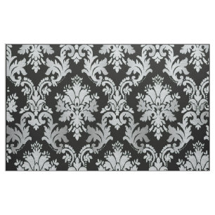 Tela negra y de plata del modelo del damasco