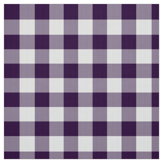 Tela Negrita Purple and White Gingham Plaid Fabric (Retal)