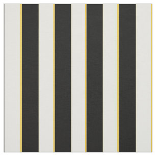 Tela Negro elegante, blanco y rayas del oro