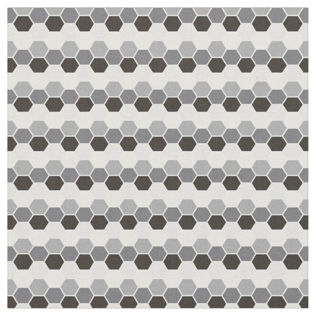 Tela Negro Gris Blanco Geométrico Hexágono Hexagrama (De cerca)