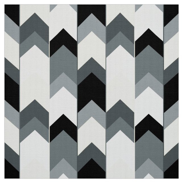 Tela Negro, gris, chevron amarillo (Retal)