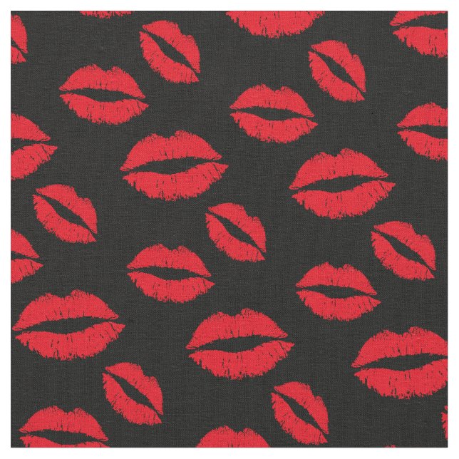 Tela Negro moderno del modelo rojo de los labios (De cerca)