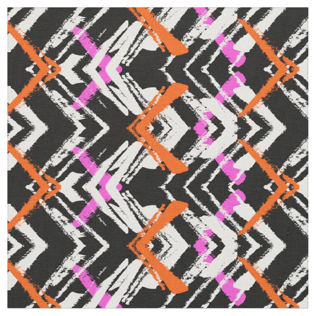 Tela Negro, naranja, y modelo dibujado mano de la (De cerca)