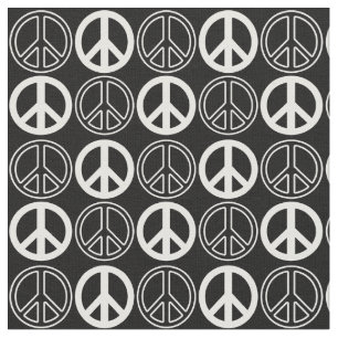 Tela Negro Signo de paz blanca y esquema
