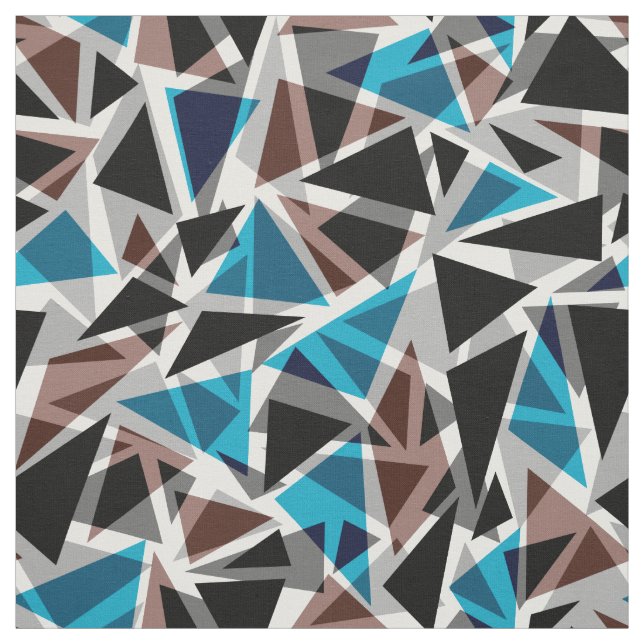 Tela Negro y azul, poligonal, abstracto, geométrico (Retal)