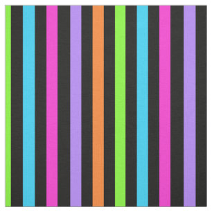 Tela Negro y multicolor rayados