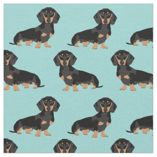 Tela Negro y Tan Dachshund perro azul claro