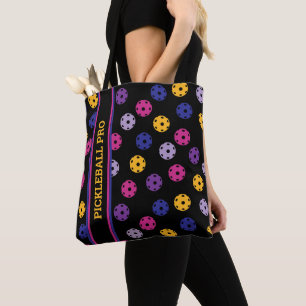 Tela Neon en bolas de picnic negras, bolso de texto per