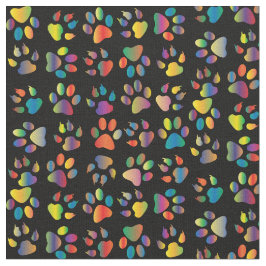 Tela Neon Paw Print en negro