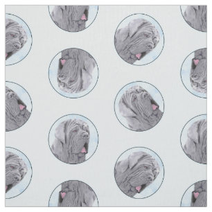 Tela Neopolita Mastiff Pintura Gris Original Perro Arte