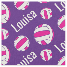 Tela Netball púrpura nombre rosa tejido de patrones dep