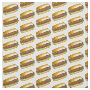 Tela New Orleans Shrimp Po Boy Poboy Sandwich Fabric