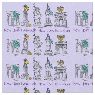 Tela New York City NYC Chanukah Hanukkah Fabric
