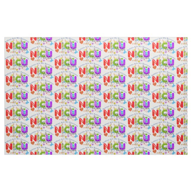 Tela NICU Nurse Colorful Graphics  ("Cuarto gordo" (fat quarter))