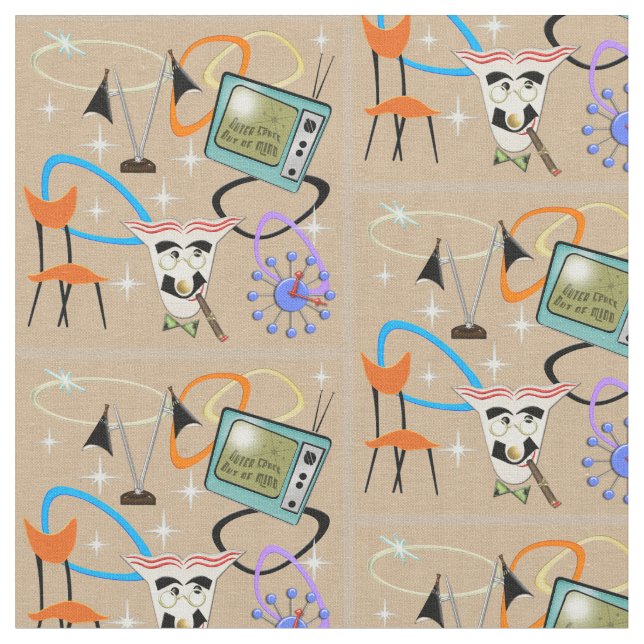 Tela Nifty Fifties imágenes icónicas de fondo de arena (De cerca)