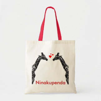 Tela Ninakupenda "te amo" bolso de la jirafa