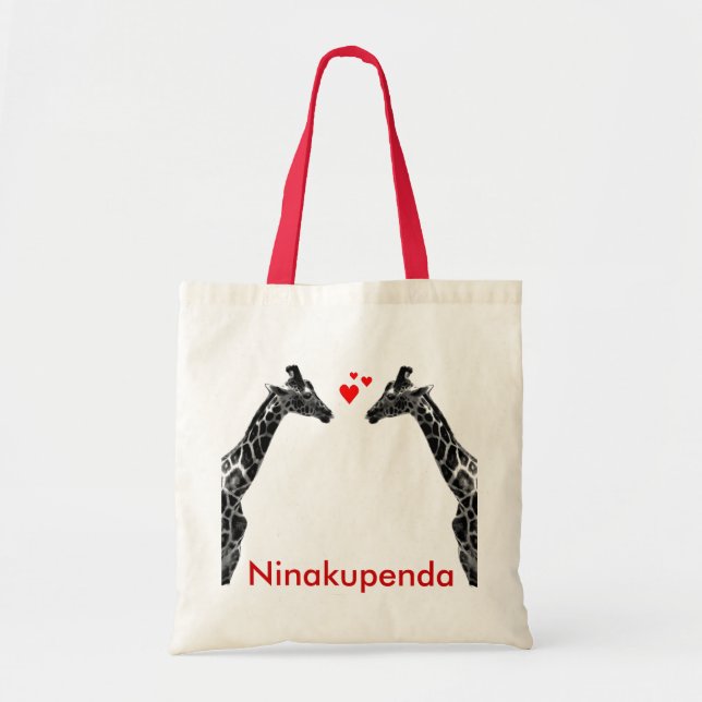 Tela Ninakupenda "te amo" bolso de la jirafa (Frente)