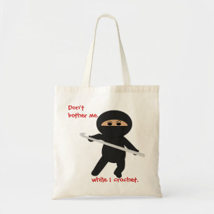 Tela Ninja con el bolso del gancho de ganchillo
