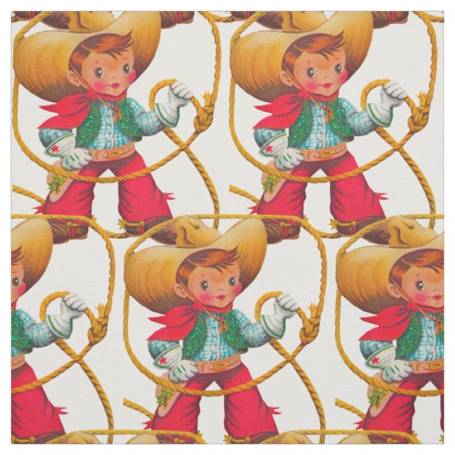 Tela Niño retro niño vago occidental (Retal)