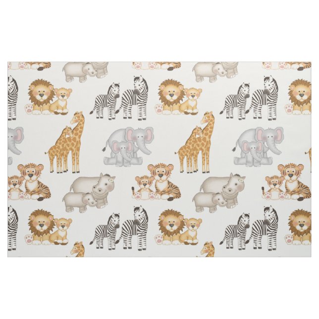 Tela Niños de animales de Safari ("Cuarto gordo" (fat quarter))