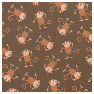 Tela Niños monos pequeños bebés Nursery Brown