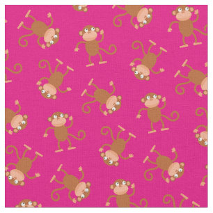 Tela Niños monos pequeños niños bebés Nursery rosa