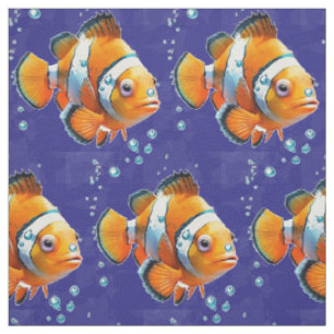 Tela Niños Pequeño Payaso Pez Divertido Bajo el Mar