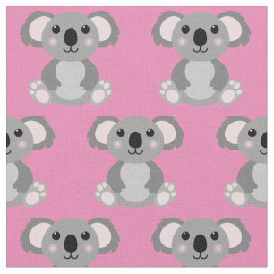 Tela Niños Personalizados Chicas rosados de Cute Koala