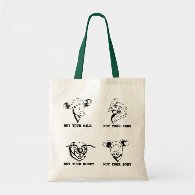 Tela No su bolso del vegano de la comida (Frente)