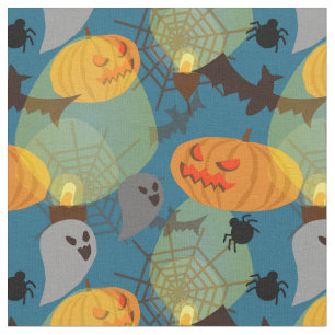 Tela Noche de Halloween Azul