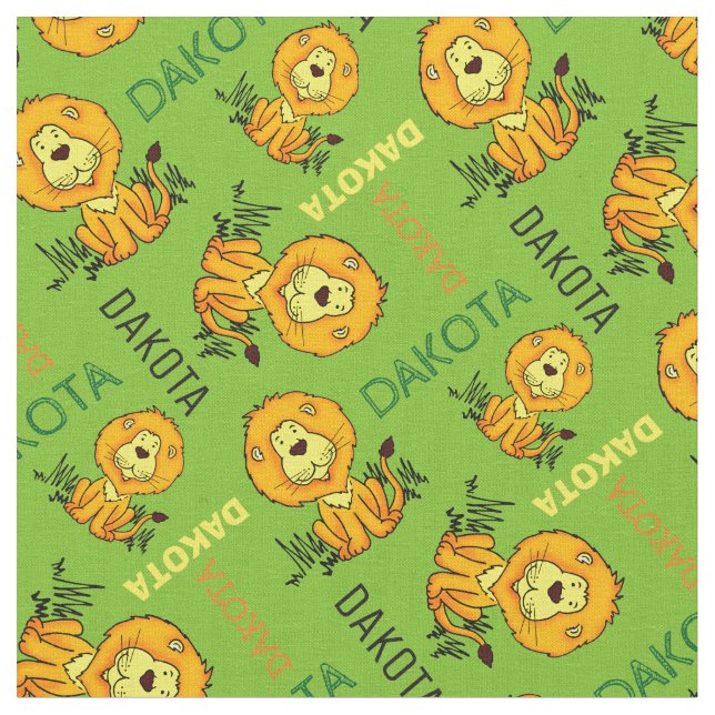 Tela Nombramiento personalizado de león animal tejido p (De cerca)