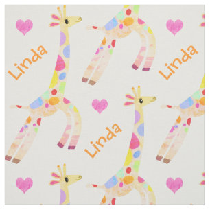 Tela Nombre personalizado caprichoso y estampado de jir