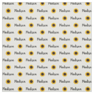 Tela Nombre personalizado de girasol amarillo