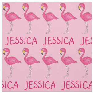 Tela Nombre personalizado de los flamencos de pájaro Fl