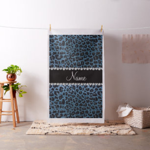 Tela Nombre personalizado impresión de leopardo de purp