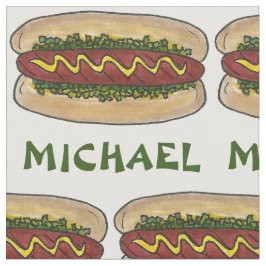 Tela Nombre personalizado Perro caliente mostaza Relish