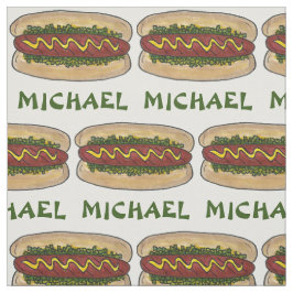 Tela Nombre personalizado Perro caliente mostaza Relish