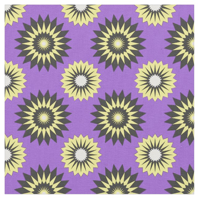 Tela Non-Binary Pride seamless purple floral pattern (De cerca)